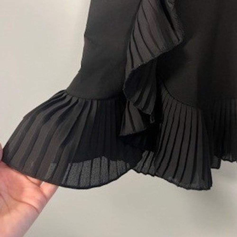 TCEC Womens Black Ruffle Trim Shabby Chic Party Elegant Sleeveless Mini Dress Sm - Picture 3 of 7